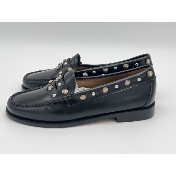 G.H. Bass Weejuns Womens Size 6M Black Studded Loafers Leather - Picture 3 of 12